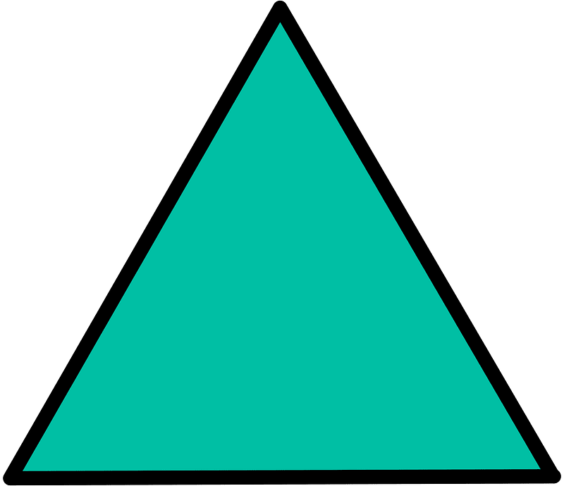Teal-Green Triangle Fraction 1:1
