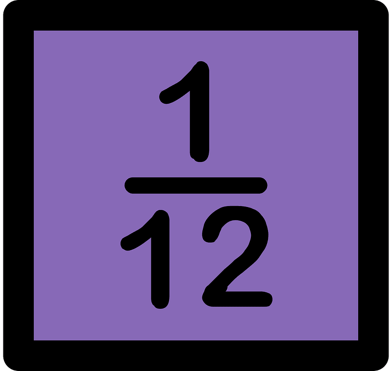 Violet Strips Fractions 1:12