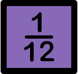 Violet Strips Fractions 1:12