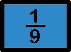 Blue Strips Fractions 1:9