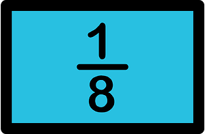 Cerulean-Blue Strips Fractions 1:8