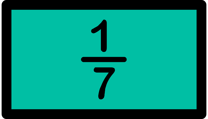 Teal-Green Strips Fractions 1:7