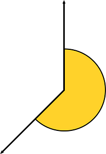 225 Degree angle (Yellow-Amber)