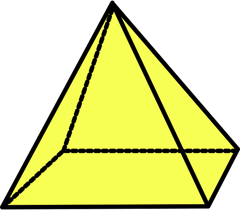 Yellow Square Based Pyramid
