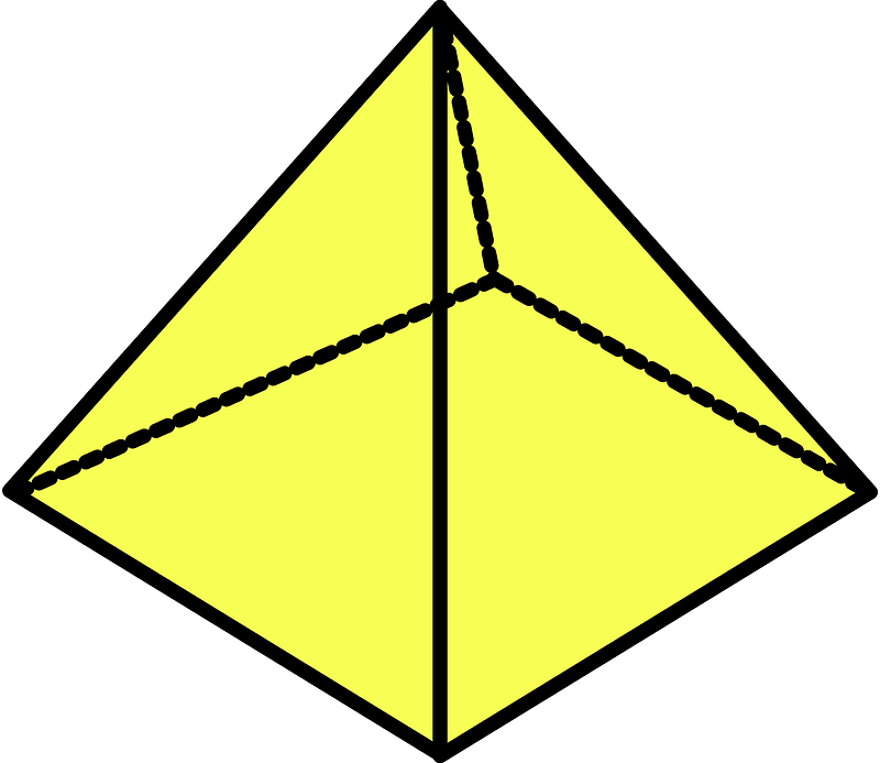 Yellow Square Based Pyramid