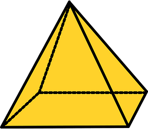 Yellow-Amber Square Based Pyramid