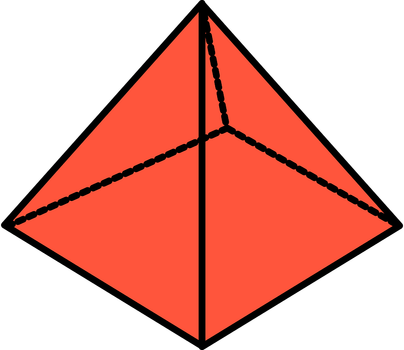 Vermilion Square Based Pyramid
