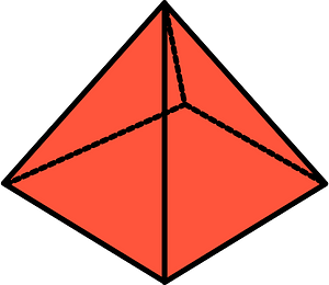 Vermilion Square Based Pyramid