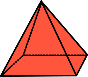 Vermilion Square Based Pyramid