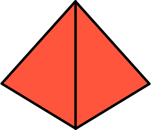 Vermilion Square Based Pyramid