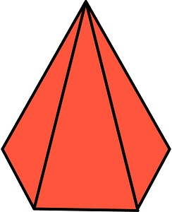 Vermilion Pentagonal pyramid