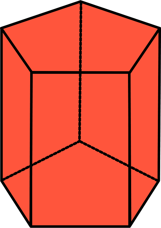 Vermilion Pentagonal prism