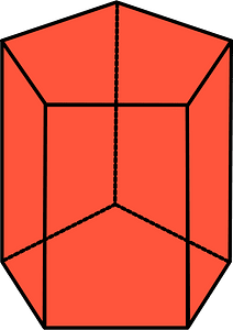 Vermilion Pentagonal prism