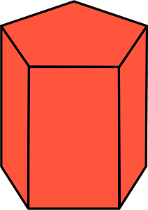 Vermilion Pentagonal prism