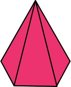 Pink Pentagonal pyramid