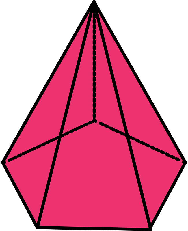 Pink Pentagonal pyramid