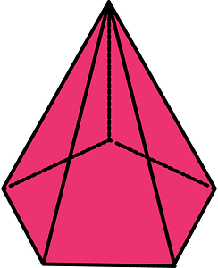 Pink Pentagonal pyramid