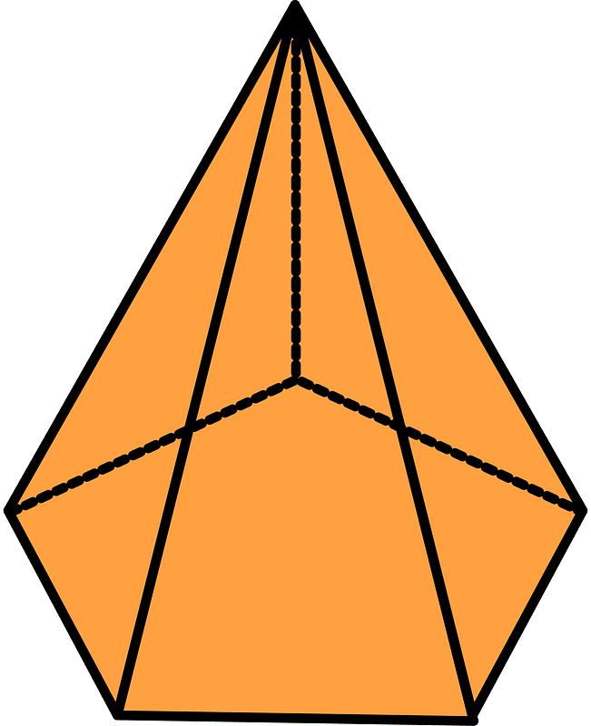 Orange Pentagonal pyramid