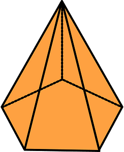 Orange Pentagonal pyramid