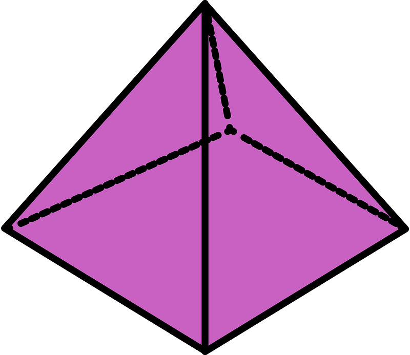 Magenta Square Based Pyramid