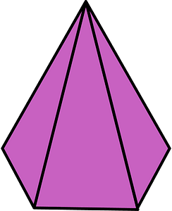 Magenta Pentagonal pyramid