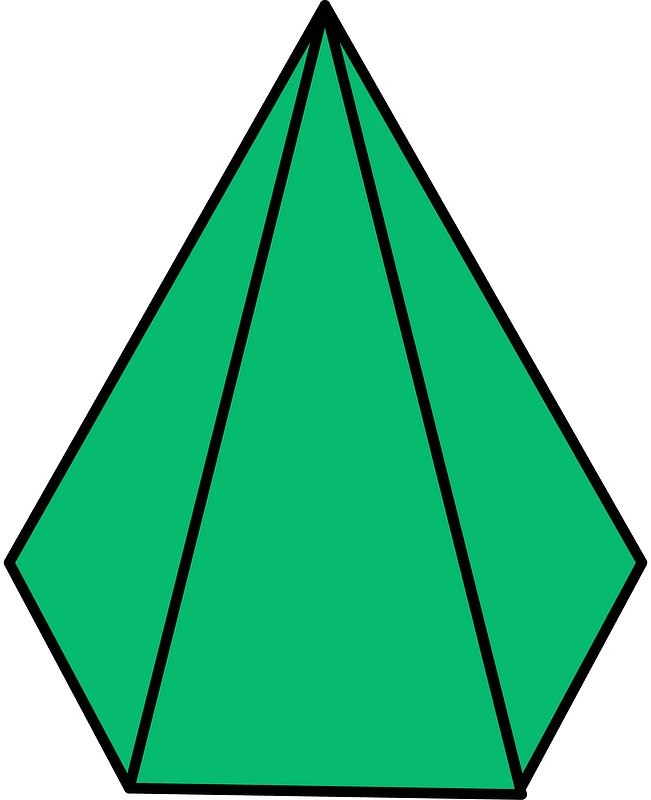 Green Pentagonal pyramid