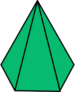Green Pentagonal pyramid