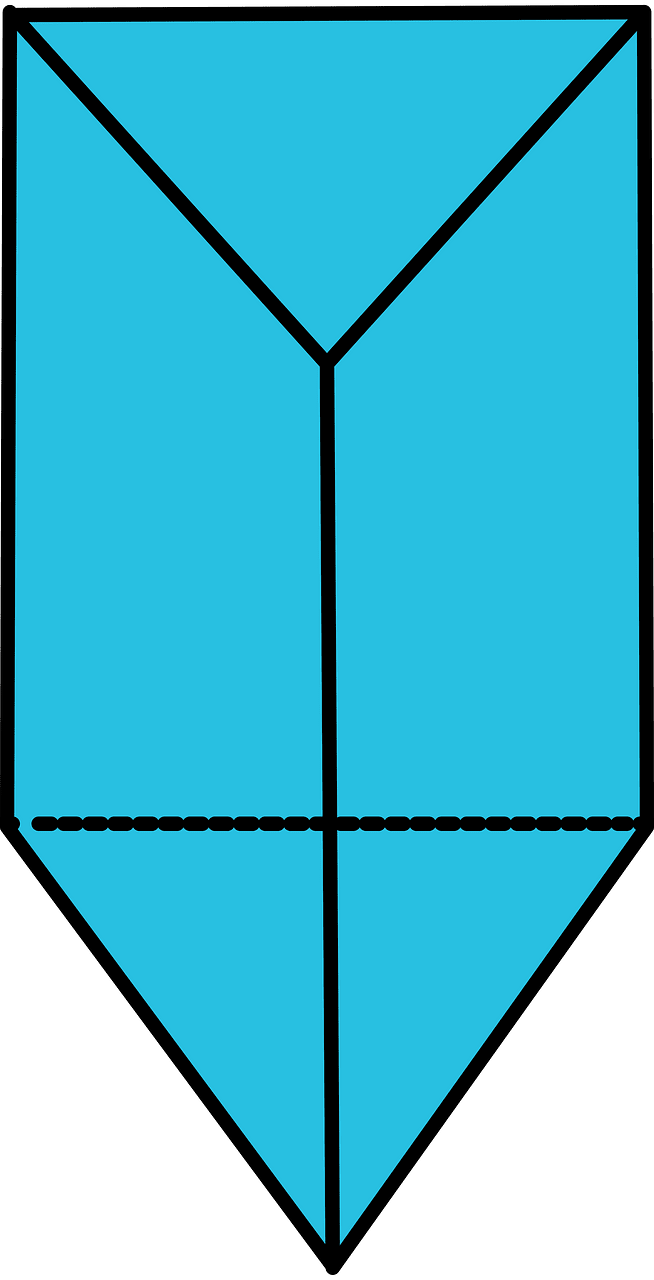 Cerulean-Blue Triangular prism