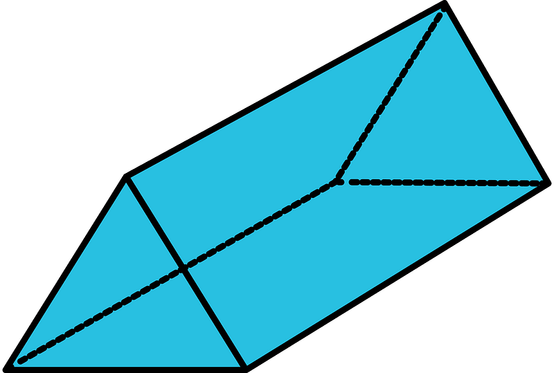 Cerulean-Blue Triangular prism