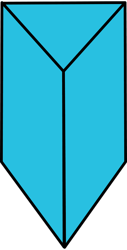 Cerulean-Blue Triangular prism