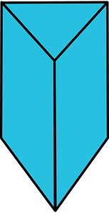 Cerulean-Blue Triangular prism