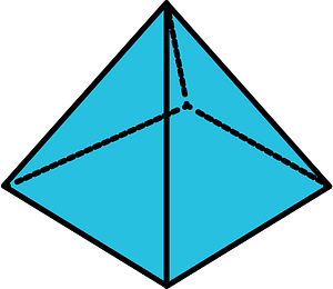 Cerulean-Blue Square Based Pyramid
