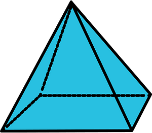 Cerulean-Blue Square Based Pyramid