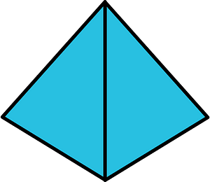 Cerulean-Blue Square Based Pyramid
