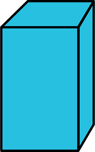 Cerulean-Blue Rectangular cuboid