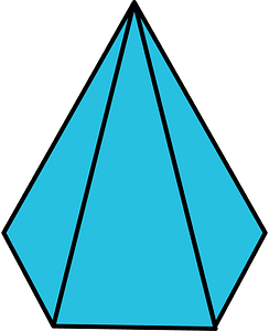 Cerulean-Blue Pentagonal pyramid