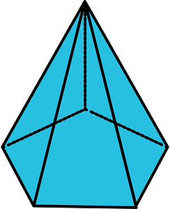 Cerulean-Blue Pentagonal pyramid