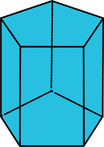 Cerulean-Blue Pentagonal prism