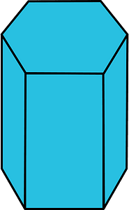 Cerulean-Blue Pentagonal prism