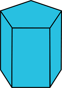 Cerulean-Blue Pentagonal prism