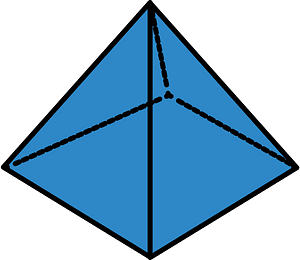 Blue Square Based Pyramid