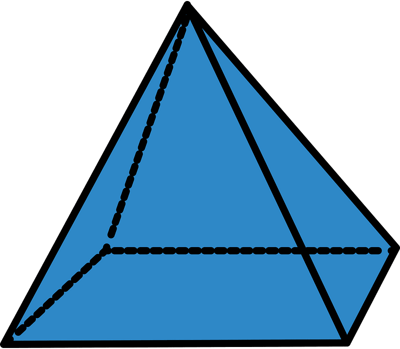 Blue Square Based Pyramid