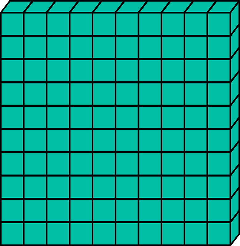 Teal-Green Flat - Represent hundreds