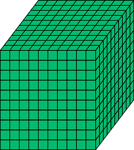 Teal-Green Cube - Represent thousands