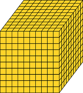 Yellow-Amber Cube - Represent thousands