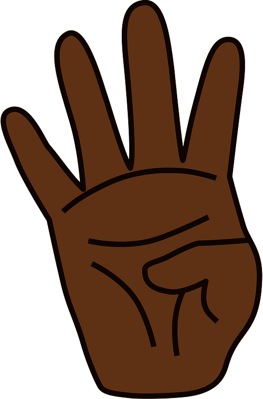 4 Fingers (Very dark skin)