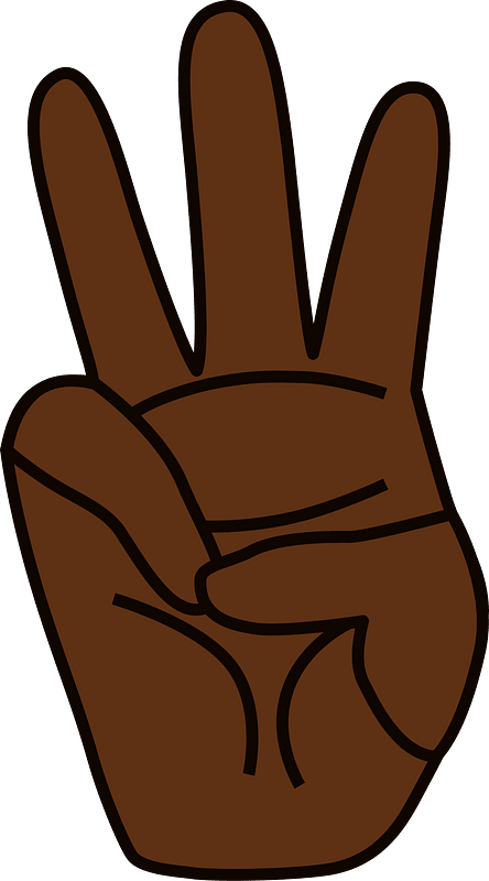 3 Fingers (Very dark skin)