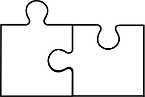 White jigsaw puzzle of 2 pieces