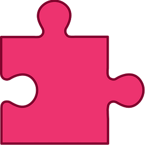 Pink jigsaw puzzle piece