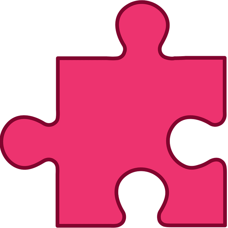 Pink jigsaw puzzle piece